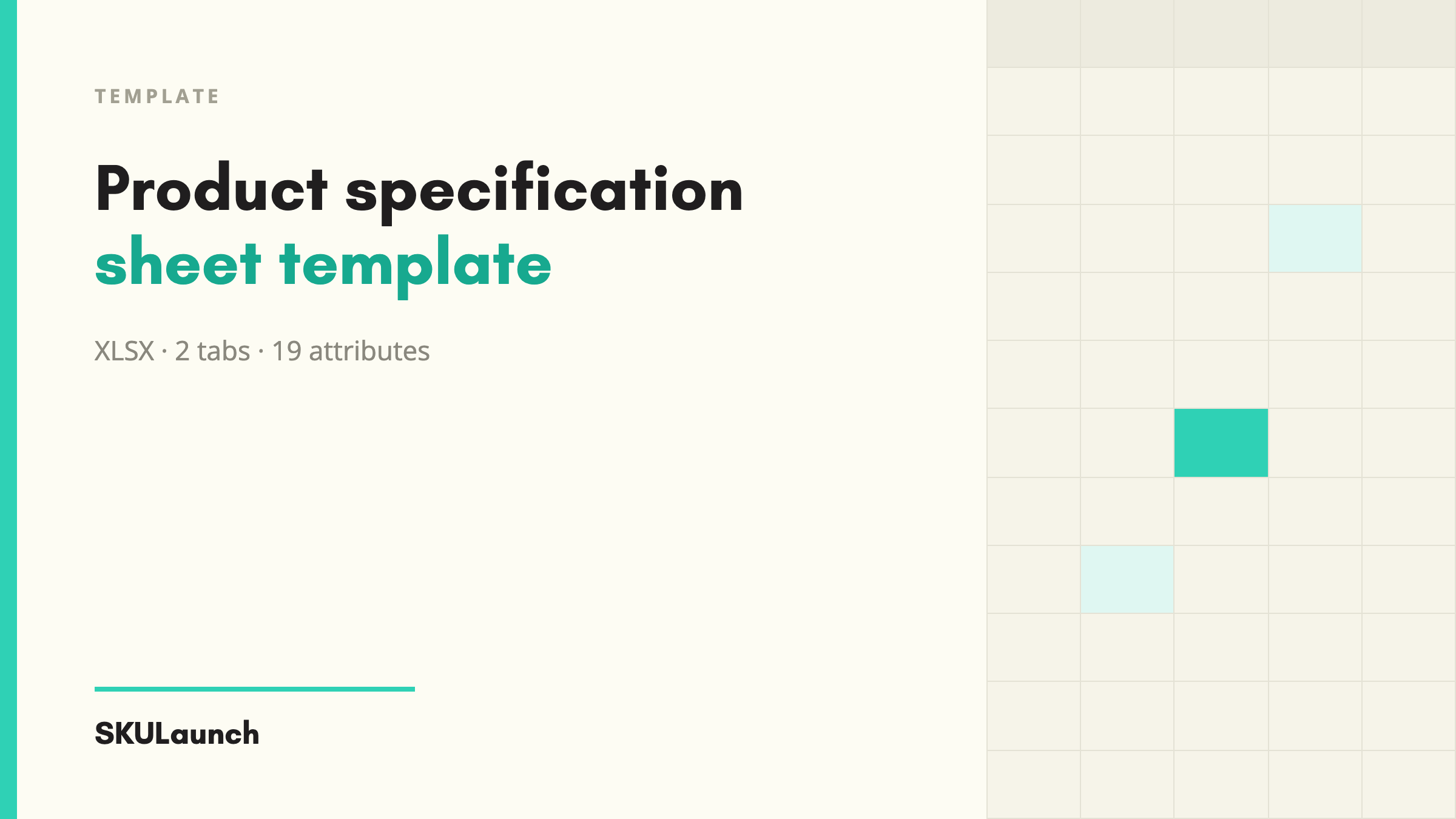 Product Specification Sheet Template