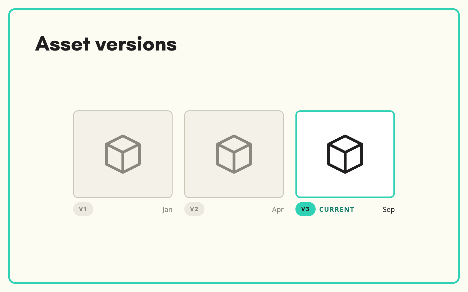Manage asset versions