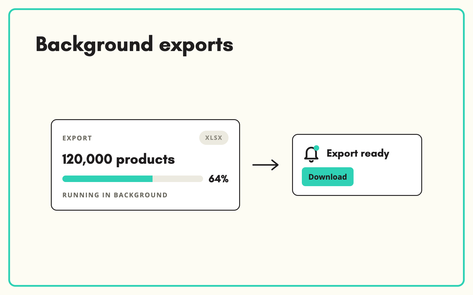 Export large catalogues in the background