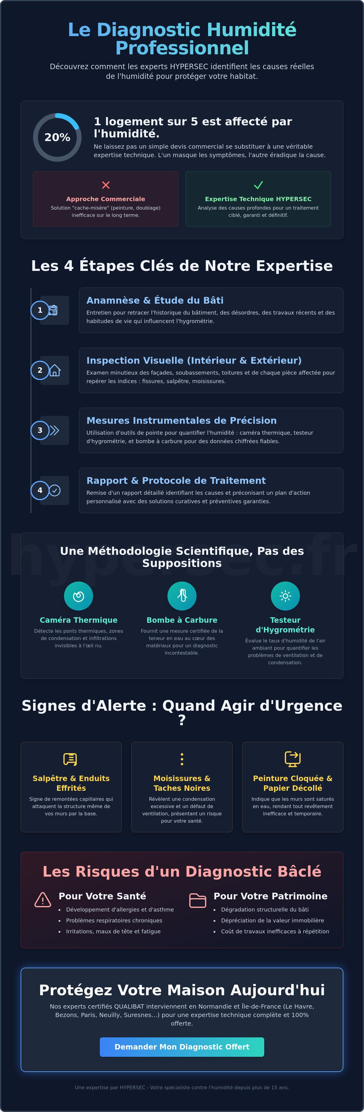 Comment se passe un diagnostic humidité professionnel