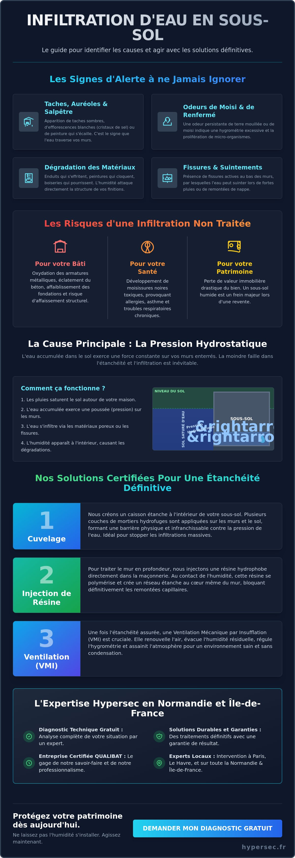 Infiltration d'eau mur sous-sol que faire