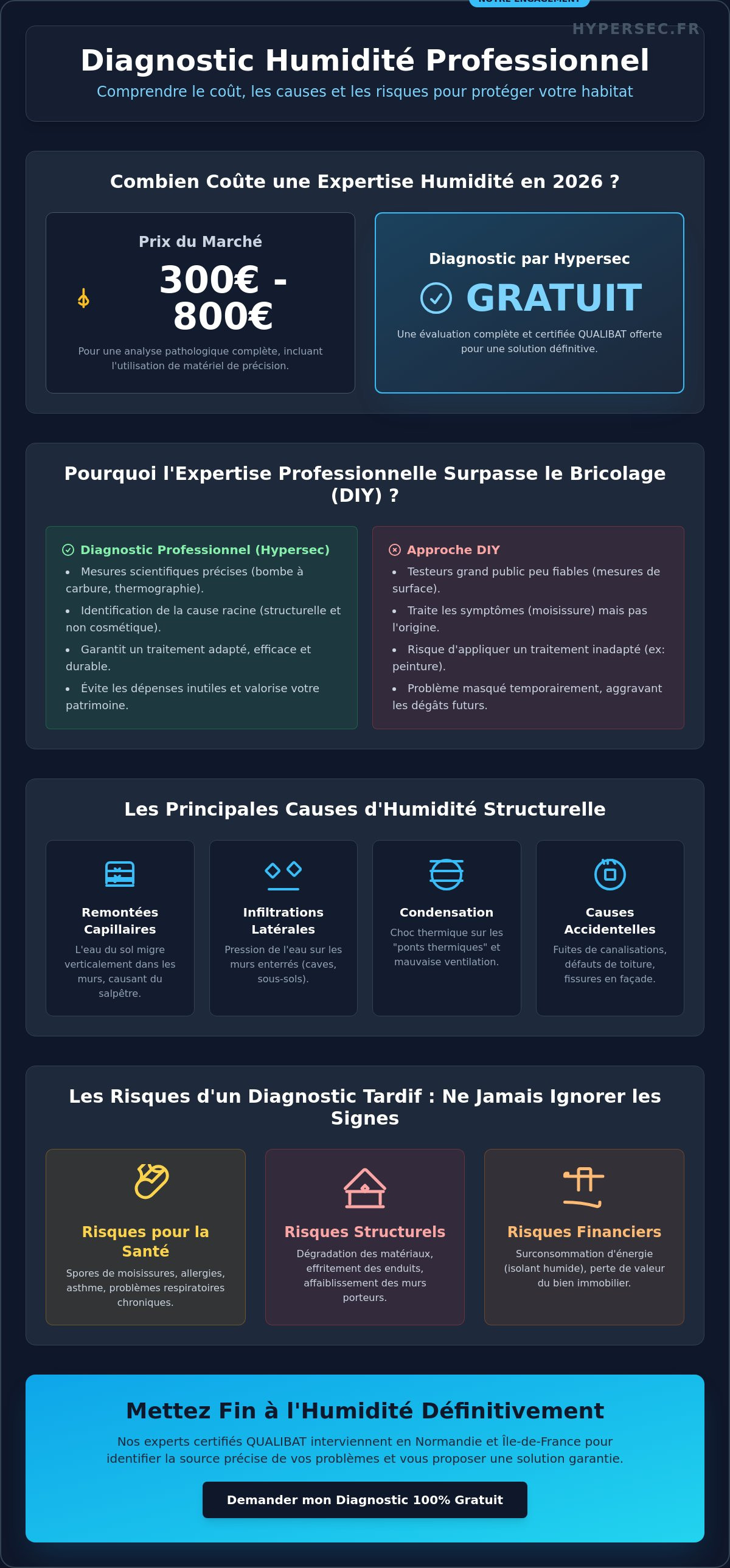 Prix diagnostic humidité par un professionnel