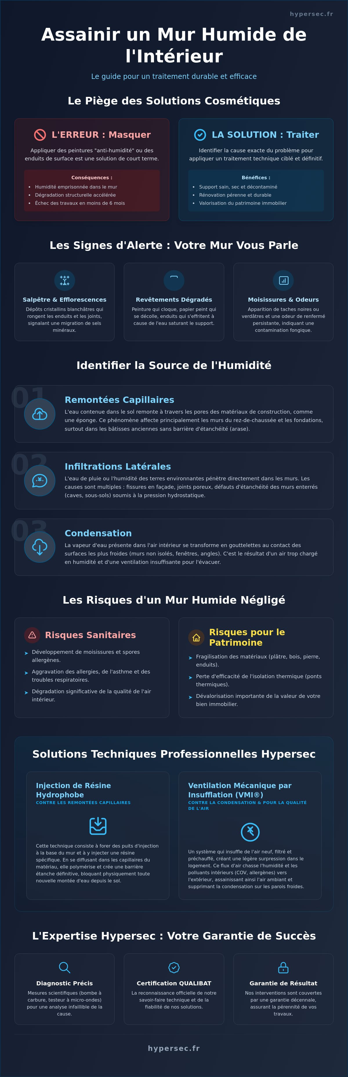 Assainir un mur humide de l'intérieur