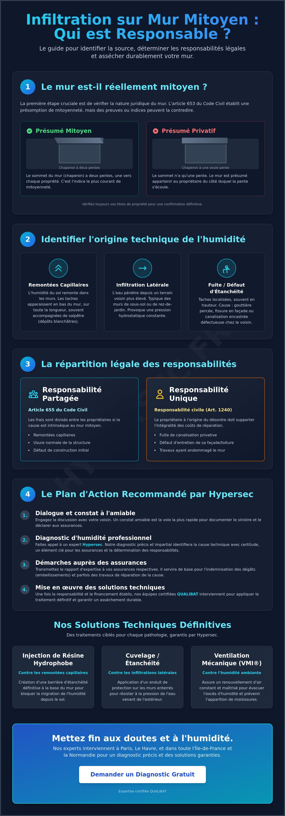 Infiltration mur mitoyen qui est responsable