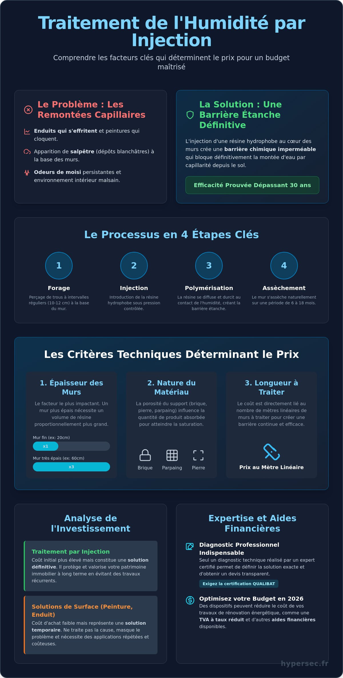 Prix traitement humidité par injection