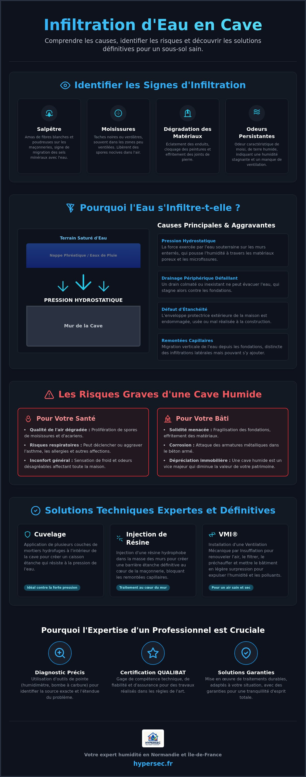 Infiltration d'eau cave