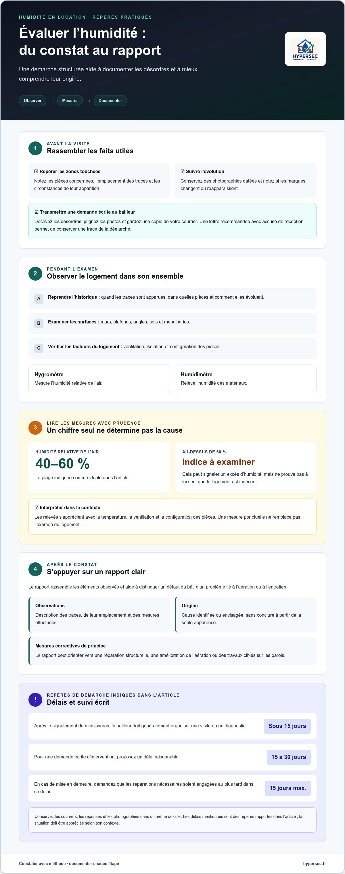 Diagnostic humidité litige locatif