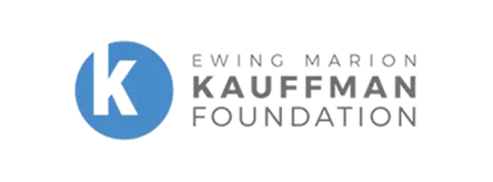 Kauffman Foundation logo with a blue circle containing a white 'K' and the text 'Ewing Marion Kauffman Foundation' in black.