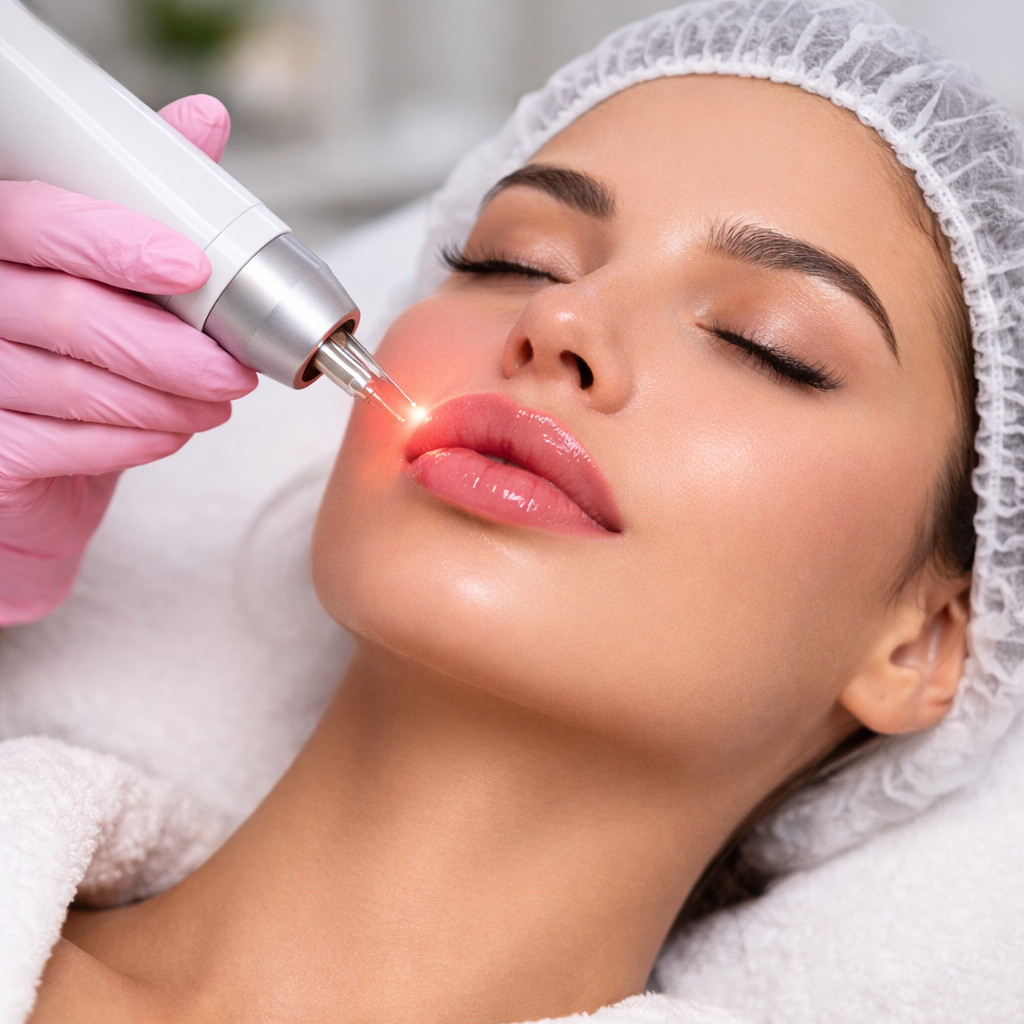 Advanced skin treatment with laser or device for glowing skin at Bellevue aesthetic clinic