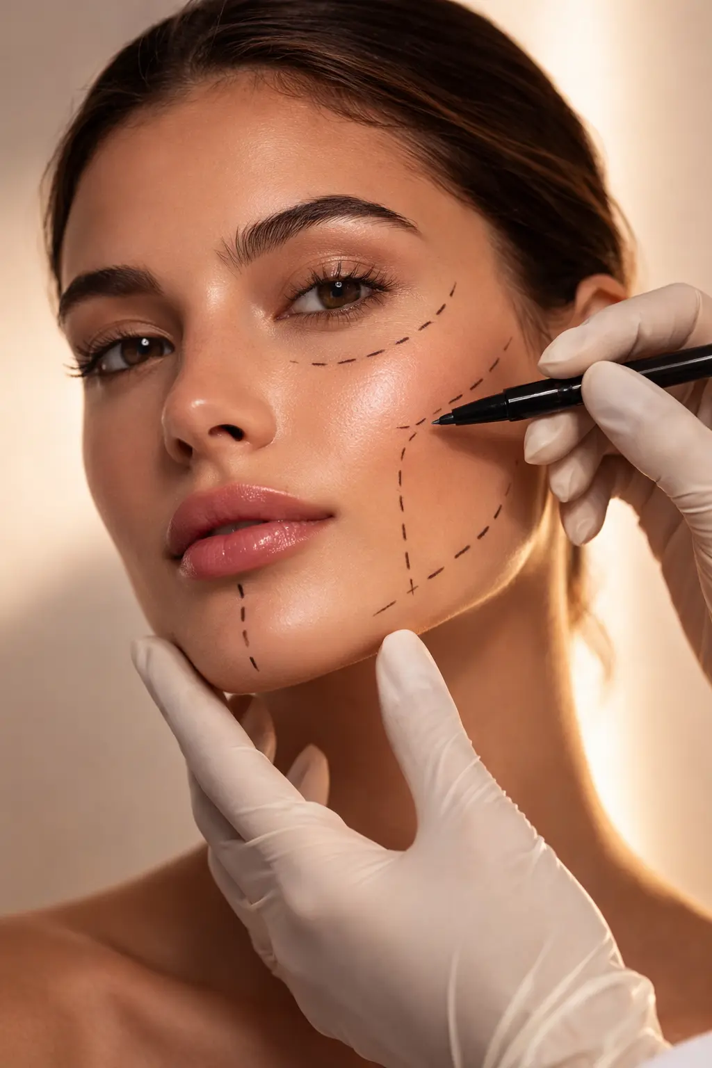 Facial contour mapping before aesthetic injectables and facial balancing treatment at GloLab medspa Bellevue