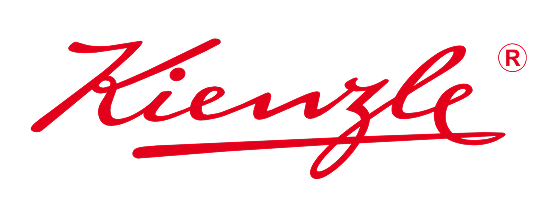 Red cursive Kienzle logo with registered trademark symbol on black background.