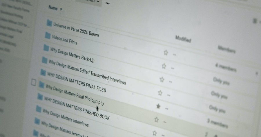 Dropbox folders for Why Design Matters