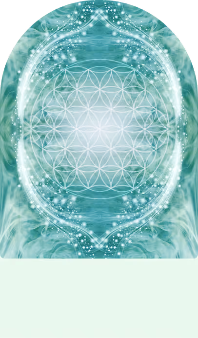 Focus Programm  Mandala Illustration in blaugrünen Farben