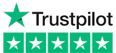 Trustpilot-Logo mit einer Fünf-Sterne-Bewertung darunter.