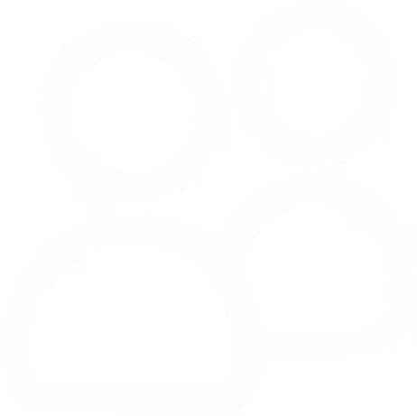 Symbol mit zwei stilisierten, weißen Benutzer-Silhouetten auf transparentem Hintergrund.
