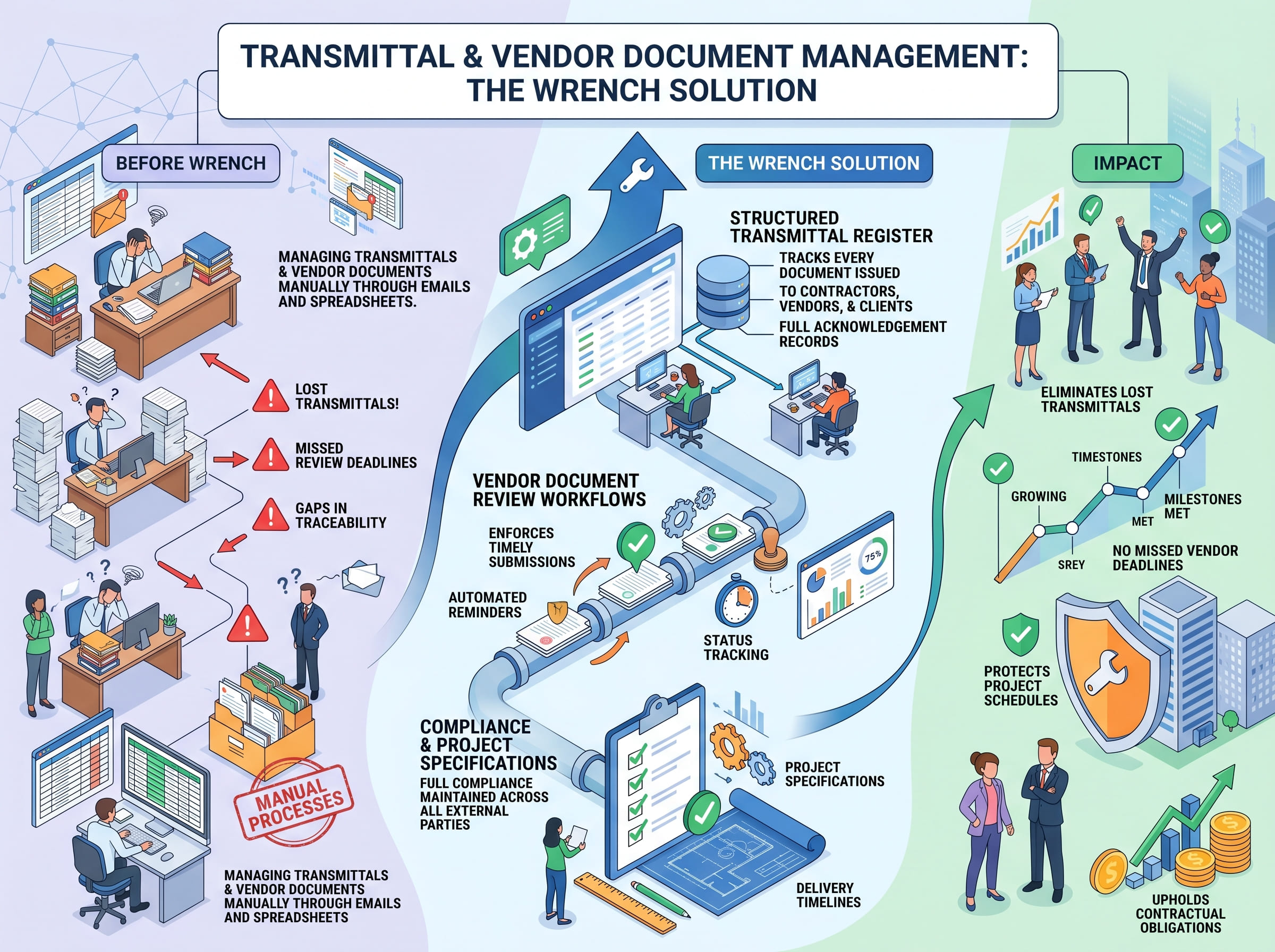 Infographic comparing investigations and fraud detection before Nuix showing unstructured data, multiple repositories, manual correlation, labor-intensive delays, increased risks, and suspicious activity hidden with the Nuix platform offering relationship mapping, AI-driven analytics, automated workflows revealing hidden links, anomaly detection, fraud identification, and faster case resolution.