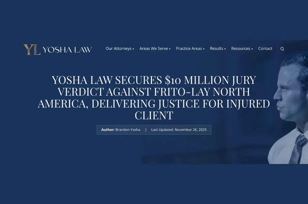 Logo of Yoshua Law, a personal injury law firm based in North Carolina, featuring a professional design and bold typography.