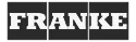 Logo avec le texte FRANKE en lettres blanches sur fond noir.