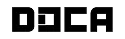 Logo stylisé avec les lettres 'DOCA' en blocs noirs et blancs modernes.