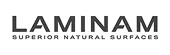 Logo de Laminam avec le texte "Superior Natural Surfaces".