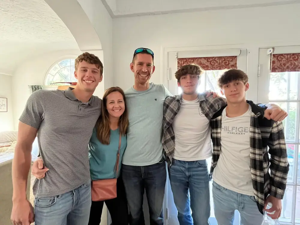 Nate Patterson, Korrect president, with his family at home
