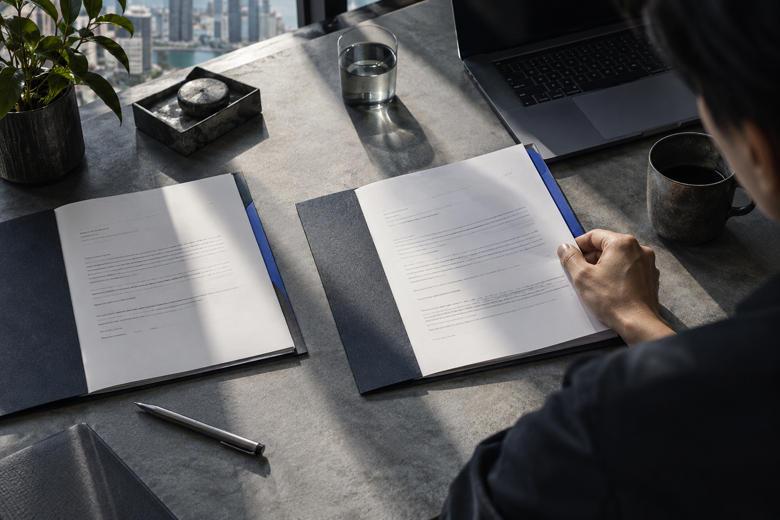 Illustrative marketing work scene