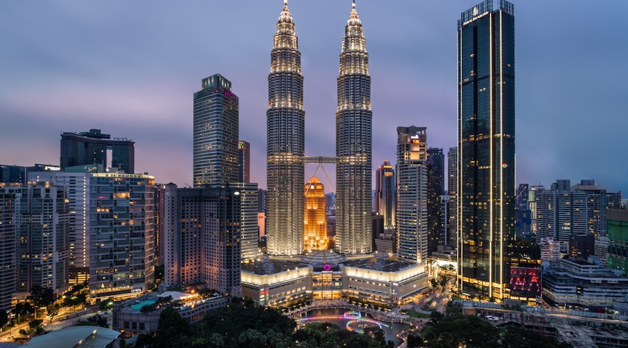 Hong Kong cityscape with digital screens