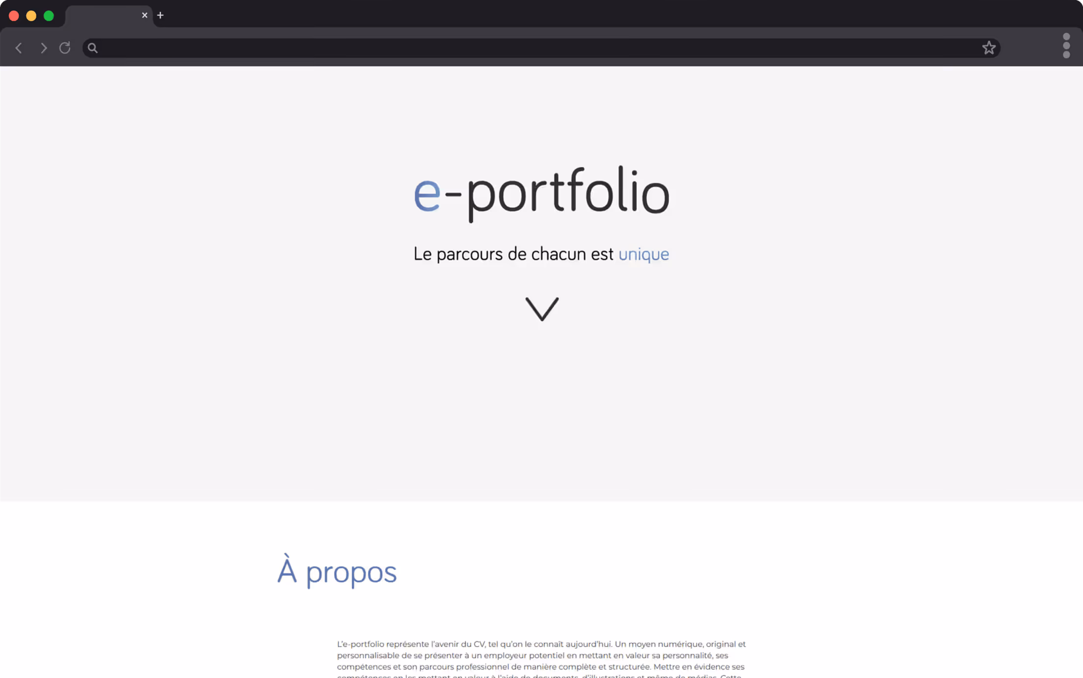e-portfolio site web