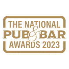 The National Pub & Bar Awards 2023 gold emblem logo.