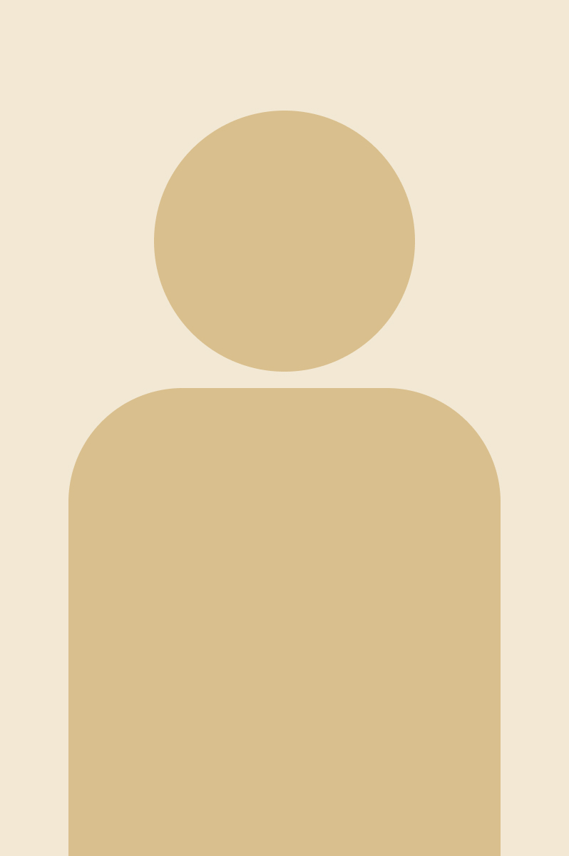 Beige generic user profile placeholder silhouette on a light tan background.