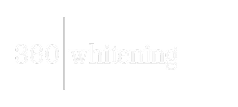 Logo text reading '360 whitening' separated by a vertical line on a black background.