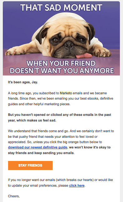 Sad pug lying down with text: That sad moment when your friend doesn’t want you anymore.