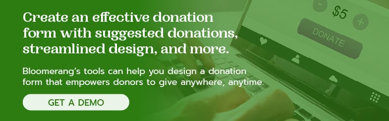 Create an effective donation form with suggested donation amounts with Bloomerang