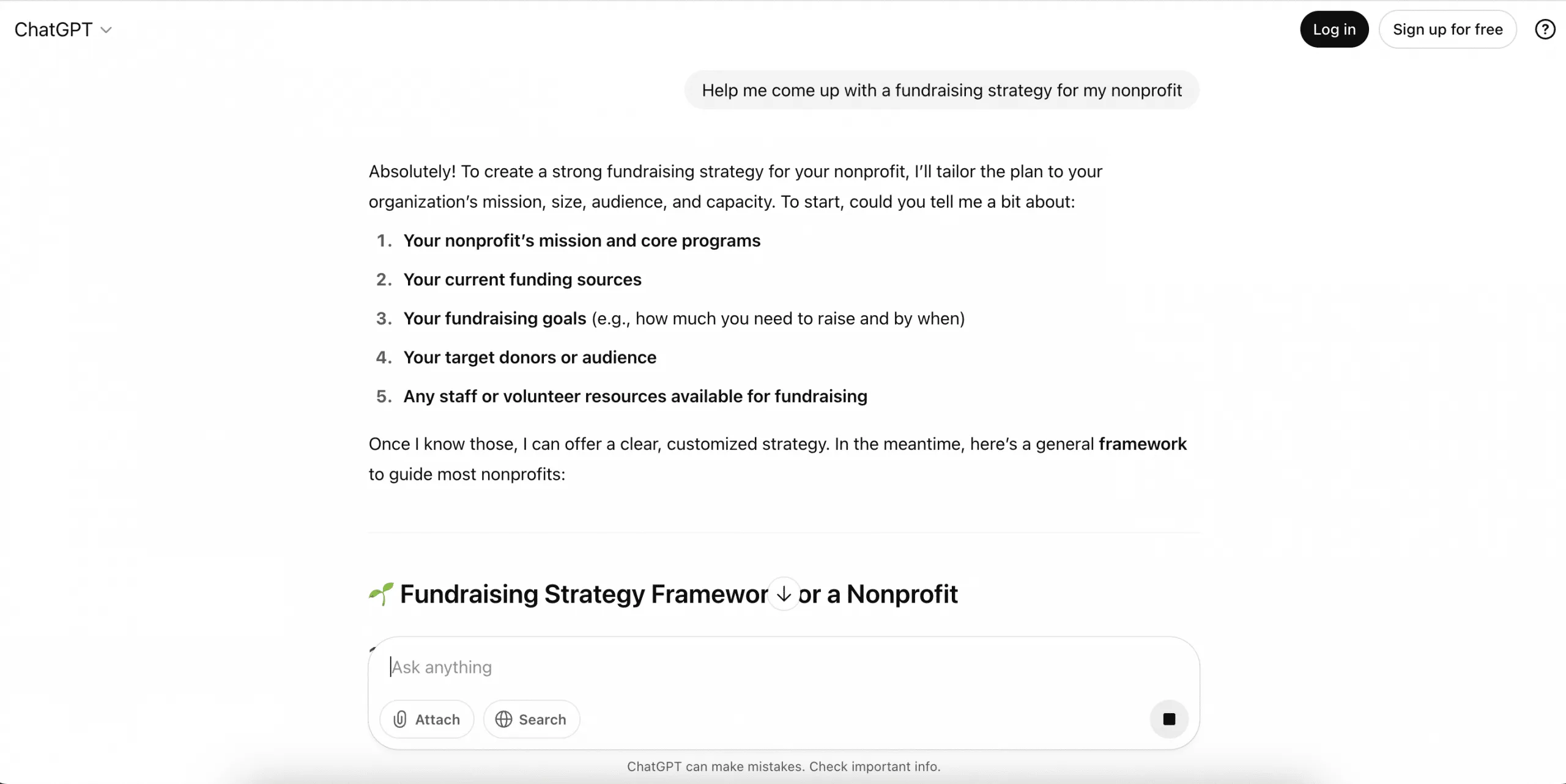 Chat Gpt Basic AI tool for nonprofits