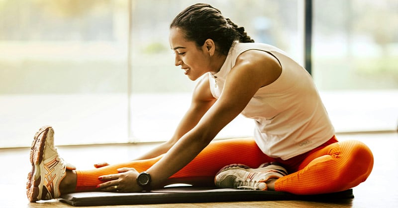 Woman working out at spring fitness challenge