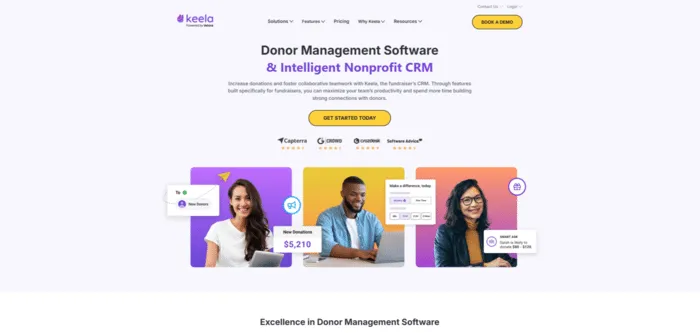 Screenshot of Keela's homepage