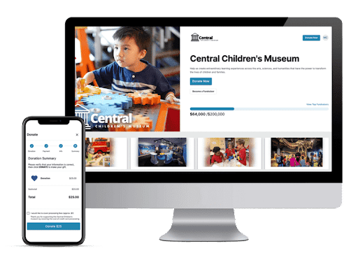 This image shows OneCause's online fundraising platform in action.