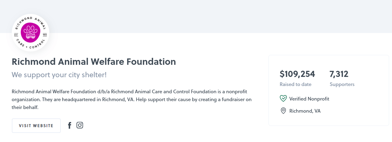 This is a t-shirt online fundraising campaign by the Richmond Animal Welfare Foundation.