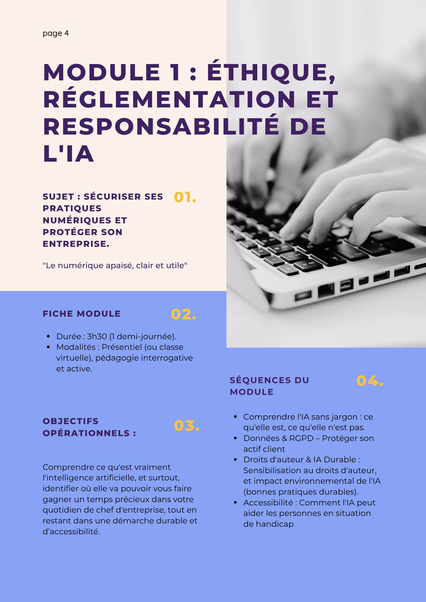 Détail du Module 1 : Éthique, réglementation et responsabilité de l'intelligence artificielle pour sécuriser sa TPE.