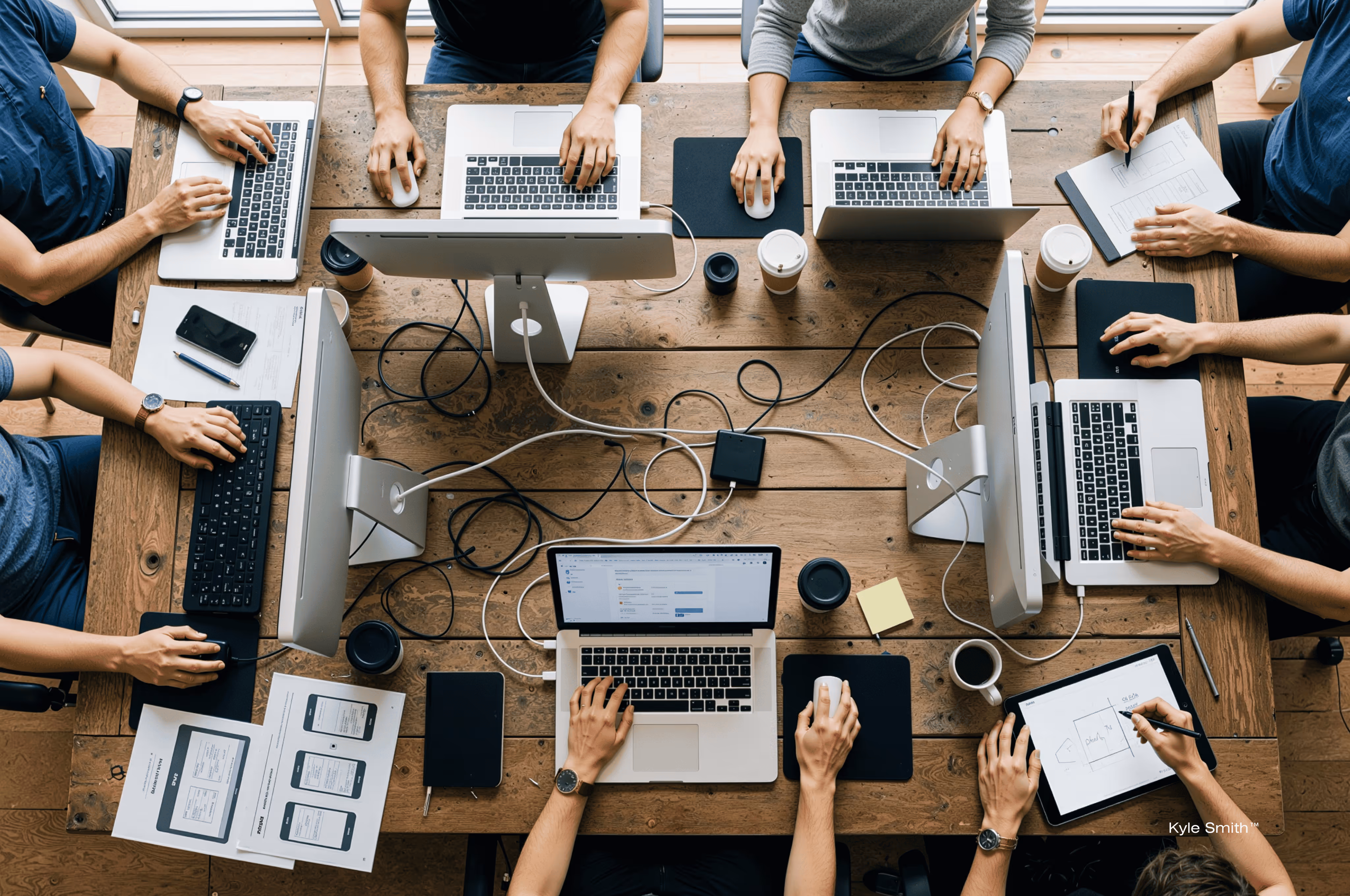 A professional workstation setup illustrating executive oversight and the management of high-stakes newsroom and agency operations for international clients
