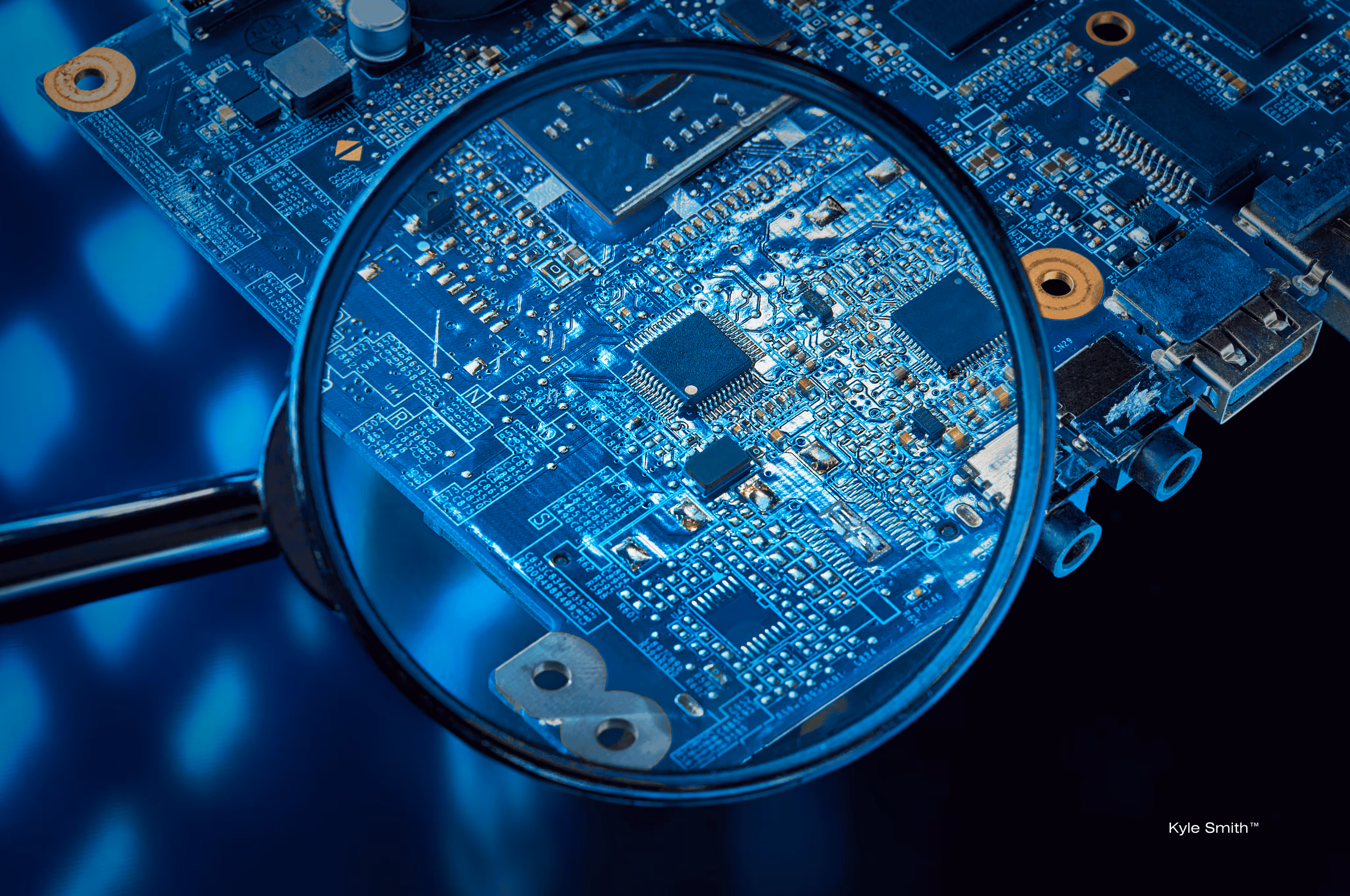 A high-tech computer chip representing the translation of complex innovation—including AI and Self-Sovereign Identity (SSI)—into clear and compelling brand narratives