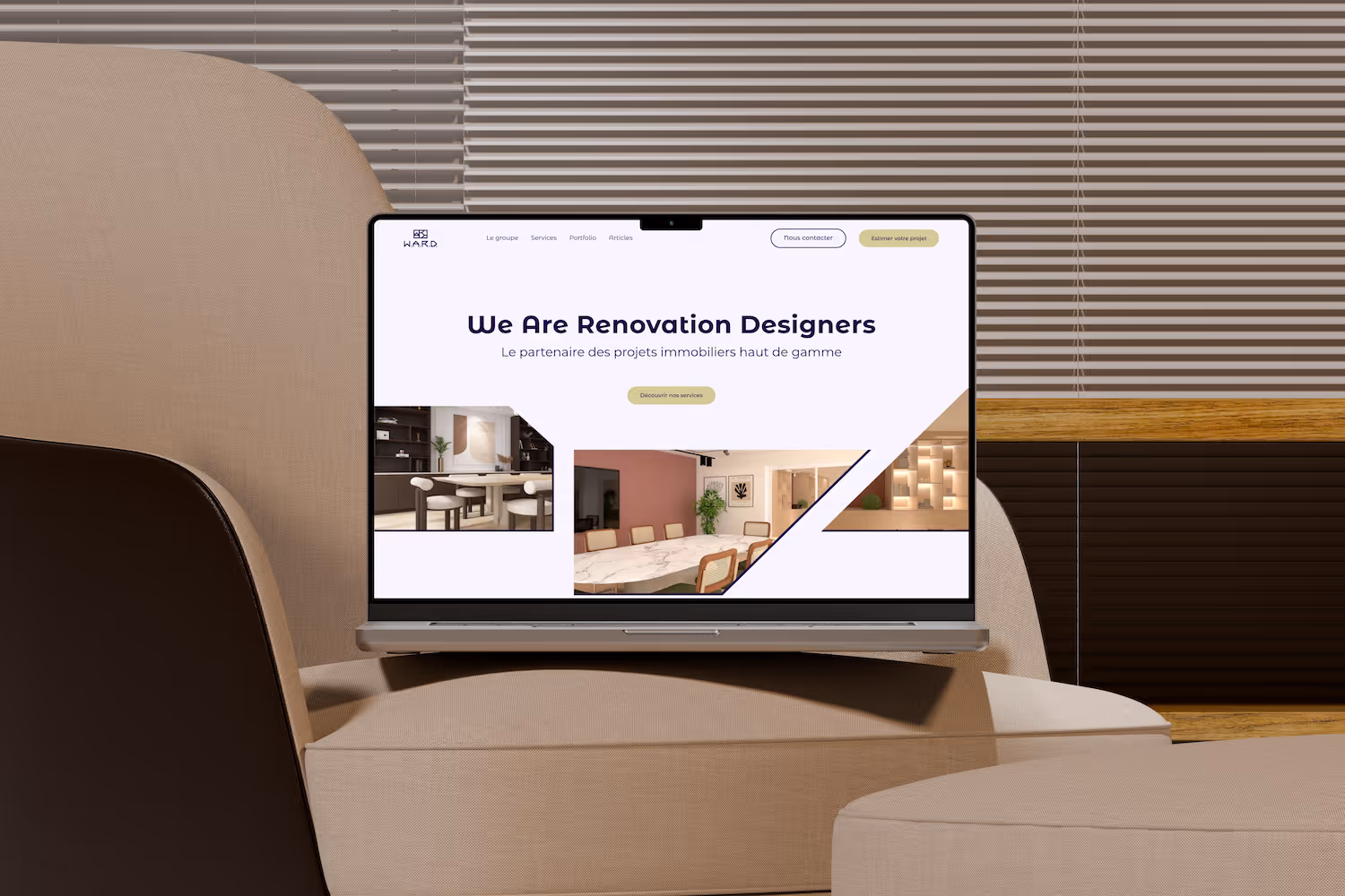 mockup du site web de Ward