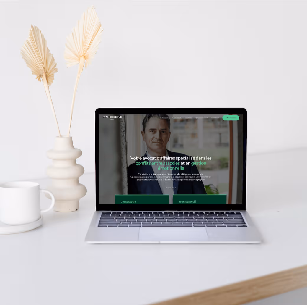 mockup du site web de Franck Debue