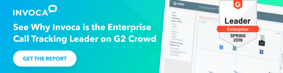 Click here to download G2 Crowd Invoca Enterprise call tracking leader Spring 2019 report