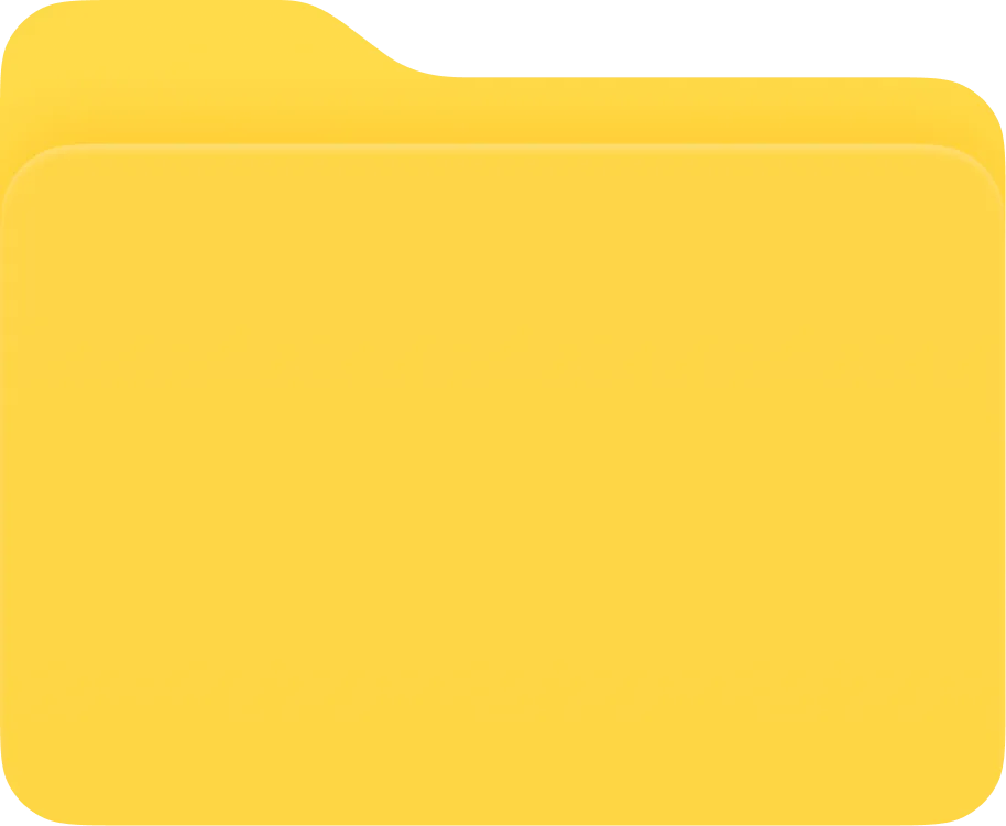 Plain yellow file folder icon with rounded edges.