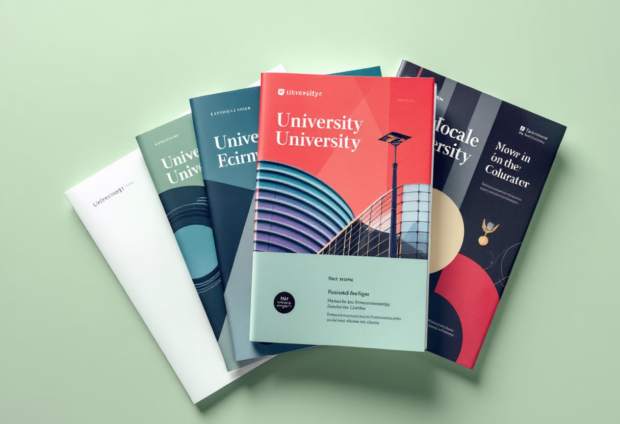 [background image] image of educational brochures (for a university)
