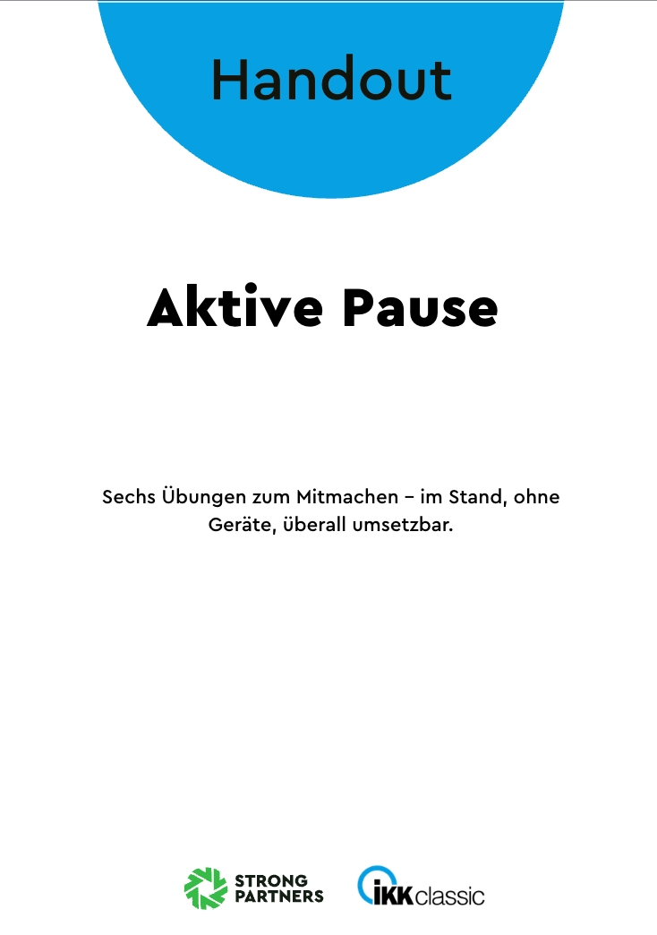 Vorschau des Handouts zur Aktiven Pause von Strong Partners und IKK classic