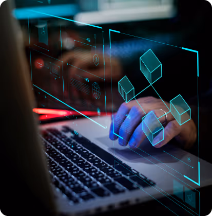 Person monitoring agricultural drone flying over field at sunset.
