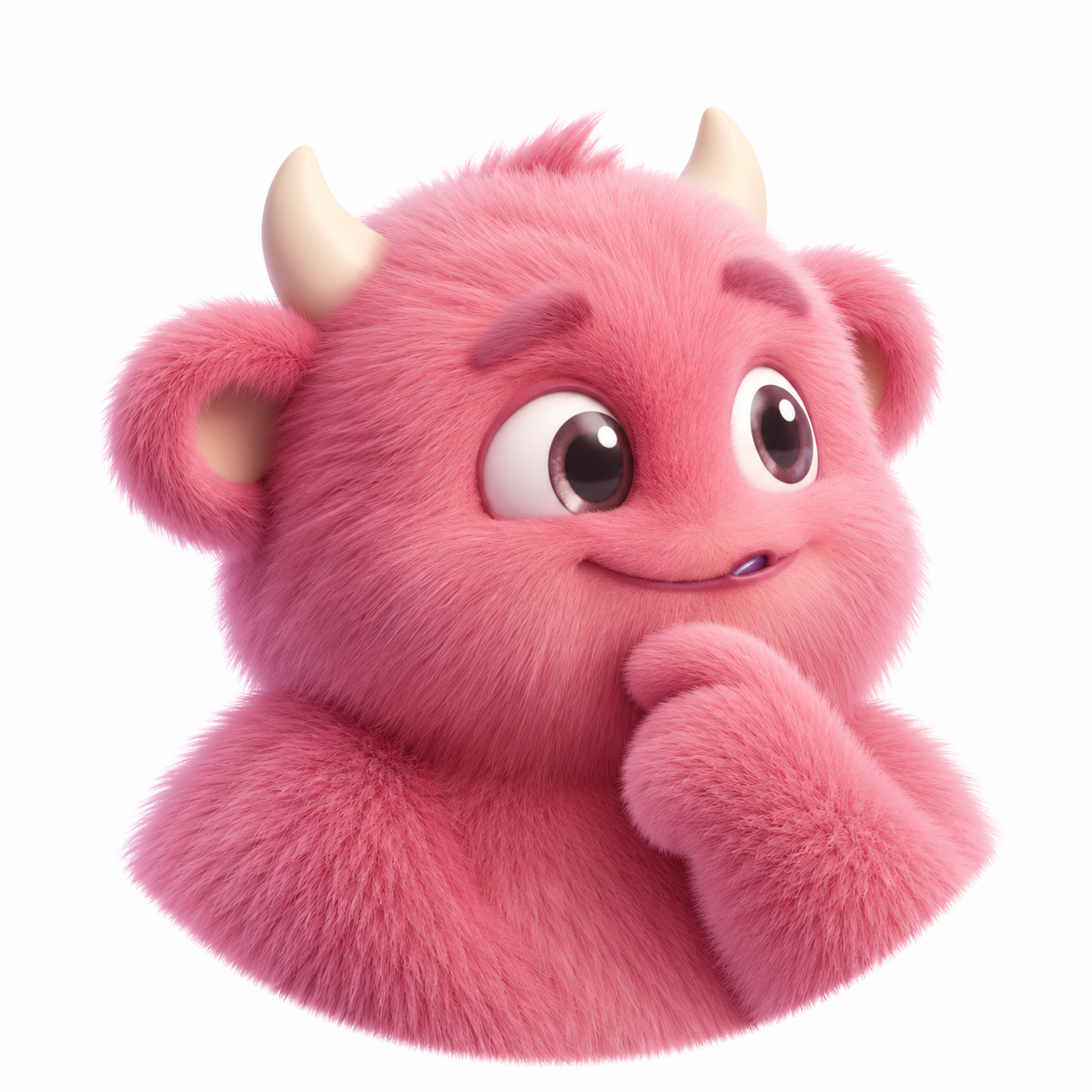 Pink AI Monster thinking