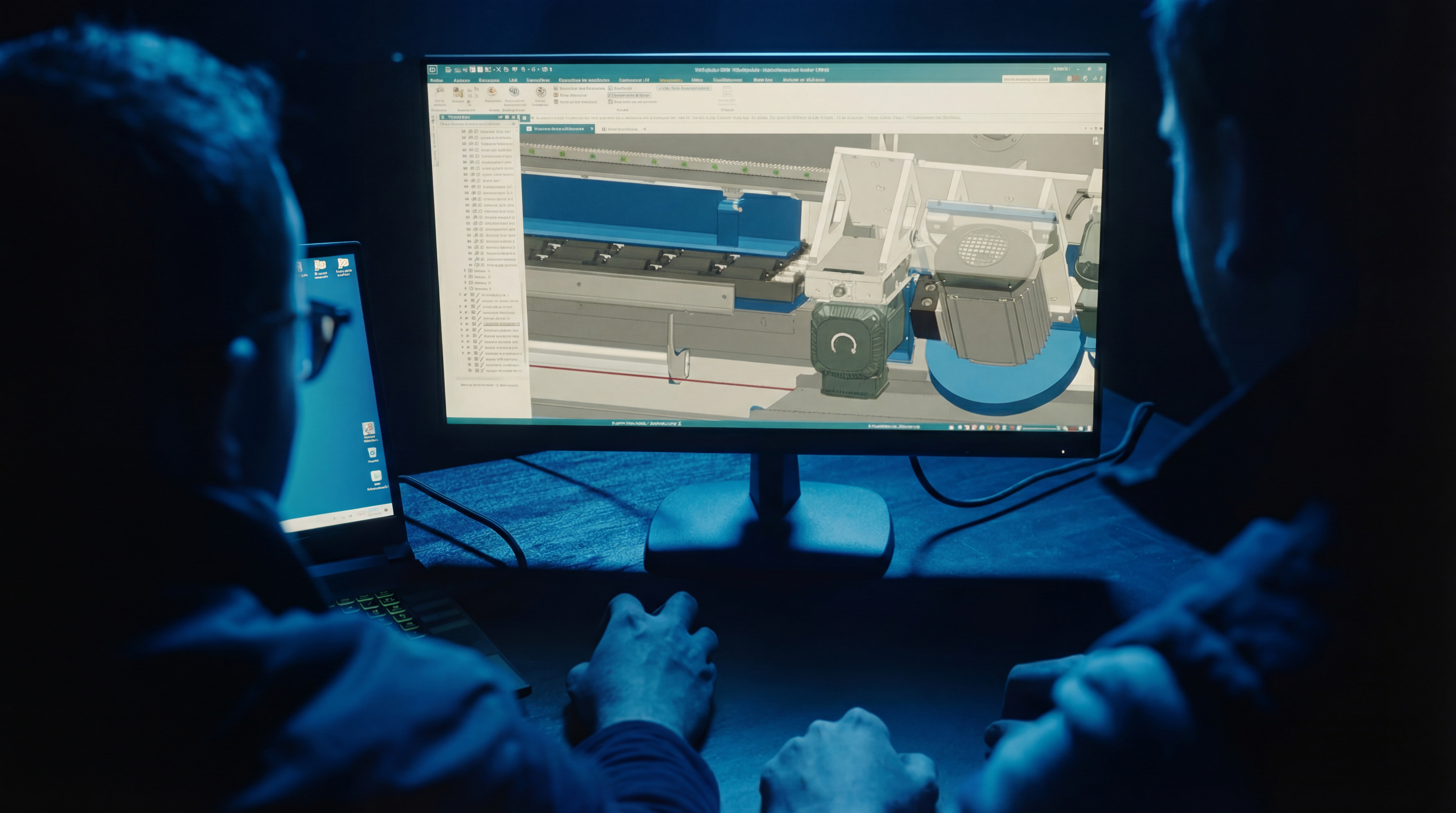 Un ingénieur modélise en 3D la machine que l'équipe va assembler par la suite
